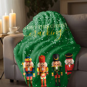 Moderne Grappige Unieke Notenkraker Groene Kerst Sherpa Deken