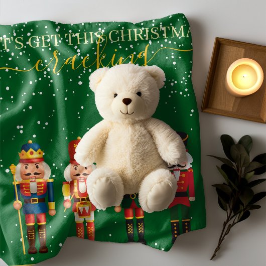 Moderne Grappige Unieke Notenkraker Groene Kerst Sherpa Deken