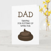 Moderne Grappige Vader | Poep Gelukkige Vaderdag Kaart (Gele Bloem)