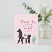 Moderne Grappige Verjaardagsfeest Llama Bedankt Briefkaart (Staand voorkant)