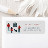 Moderne grappige winter feestdagen scene rode mari etiket (Insitu)