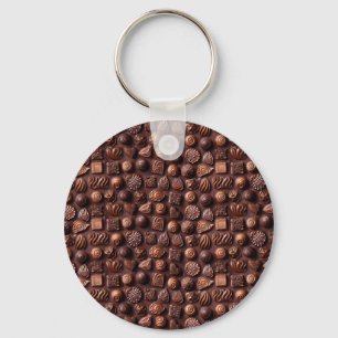 Moderne Grappige Zoete Bruine Dessert voor Chocola Sleutelhanger