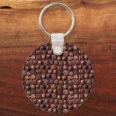 Moderne Grappige Zoete Bruine Dessert voor Chocola Sleutelhanger (Voorkant)