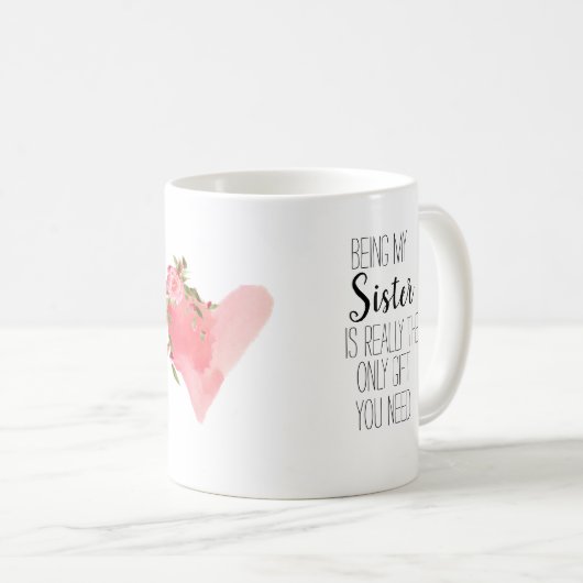 Moderne, grappige zuster, alleen cadeau dat je nod koffiemok (Voorkant rechts)