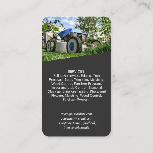 Moderne grasfoto QR-code Visitekaartje (Achterkant)