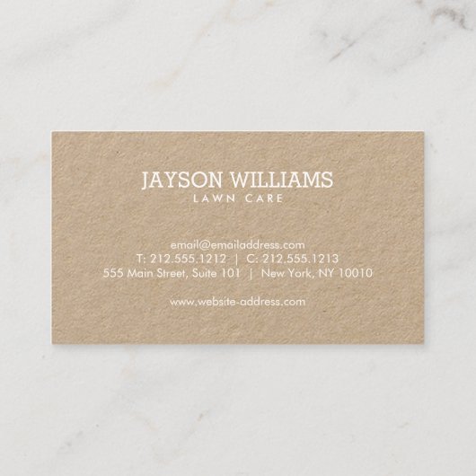 Moderne grasverzorging/landschapsgras Logo Kraft Visitekaartje (Achterkant)