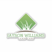 Moderne grasverzorging/landschapsgras Logo Sticker (Voorkant)