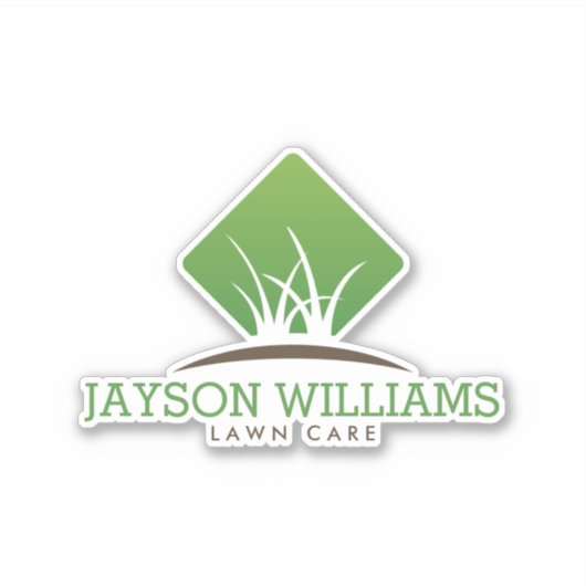 Moderne grasverzorging/landschapsgras Logo Sticker (Voorkant)