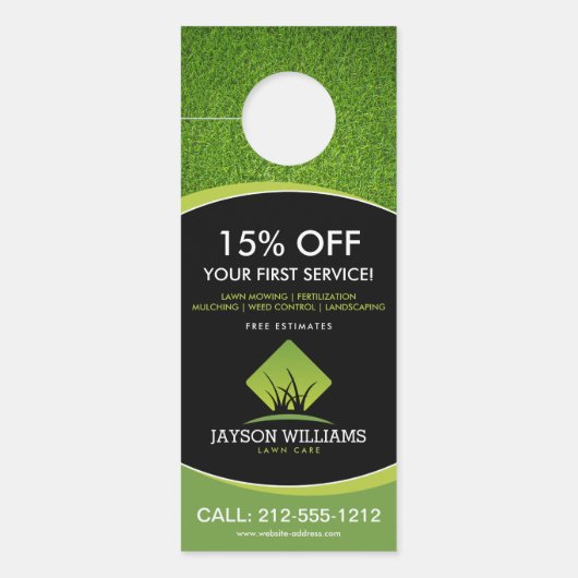 Moderne graszorg/landschapsontwerp: grijs Logo zwa Deurhanger (Voorkant)