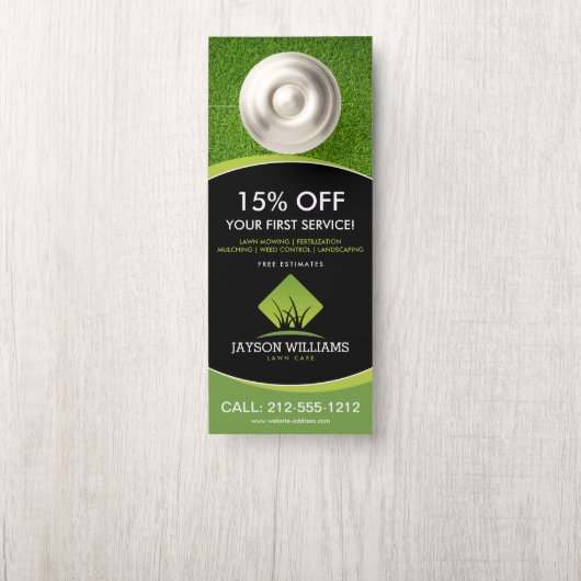 Moderne graszorg/landschapsontwerp: grijs Logo zwa Deurhanger (Op knop)