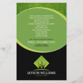 Moderne graszorg/landschapsontwerp: grijs Logo zwa Flyer (Achterkant)