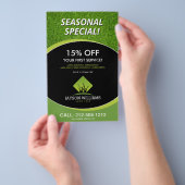 Moderne graszorg/landschapsontwerp: grijs Logo zwa Flyer (Hand)