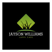 Moderne graszorg/landschapsontwerp: grijs Logo zwa Perfect Poster (Voorkant)