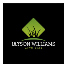 Moderne graszorg/landschapsontwerp: grijs Logo zwa Perfect Poster