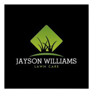 Moderne graszorg/landschapsontwerp: grijs Logo zwa Perfect Poster