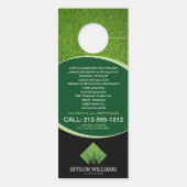 Moderne graszorg/landschapsontwerp Groen Logo Deurhanger (Achterkant)