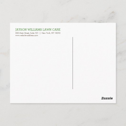 Moderne graszorg/landschapsontwerp — Logo wit Briefkaart (Achterkant)