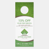 Moderne graszorg/landschapsontwerp — Logo wit Deurhanger (Voorkant)