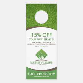 Moderne graszorg/landschapsontwerp — Logo wit Deurhanger