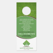 Moderne graszorg/landschapsontwerp — Logo wit Deurhanger (Achterkant)