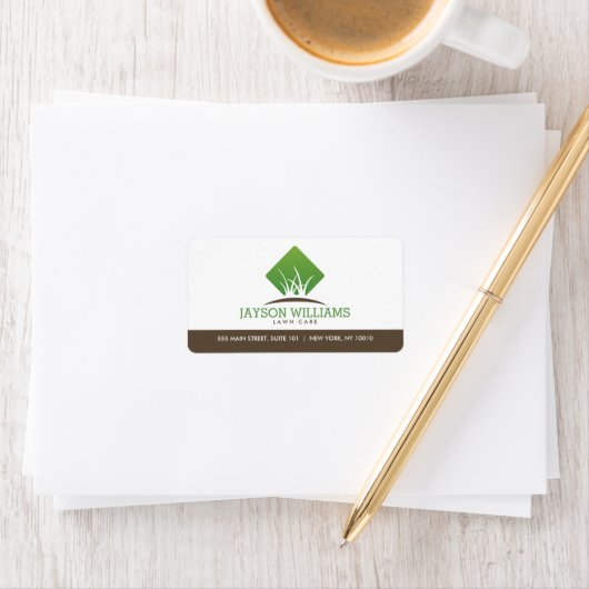 Moderne graszorg/landschapsontwerp — Logo wit Etiket (Insitu)