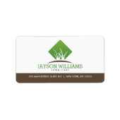 Moderne graszorg/landschapsontwerp — Logo wit Etiket (Voorkant)