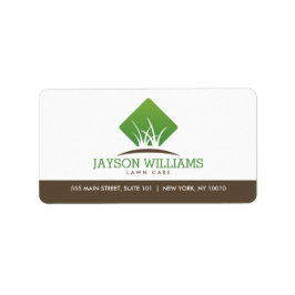 Moderne graszorg/landschapsontwerp — Logo wit Etiket