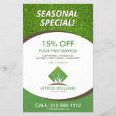 Moderne graszorg/landschapsontwerp — Logo wit Flyer (Voorkant)