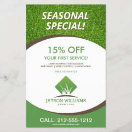 Moderne graszorg/landschapsontwerp — Logo wit Flyer