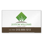 Moderne graszorg/landschapsontwerp — Logo wit Magnetisch Visitekaartje (Voorkant)