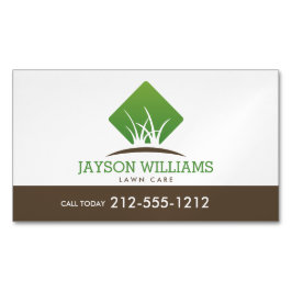 Moderne graszorg/landschapsontwerp — Logo wit Magnetisch Visitekaartje