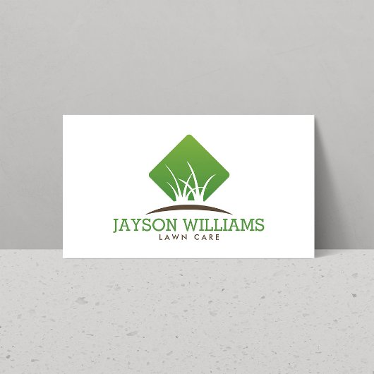 Moderne graszorg/landschapsontwerp — Logo wit Visitekaartje