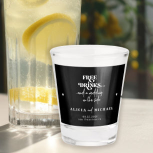 Moderne gratis drinken bruiloft met behoud van dat shot glas