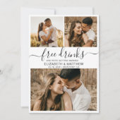 Moderne gratis Drinken Manuscript Photo Collage We Save The Date (Voorkant)