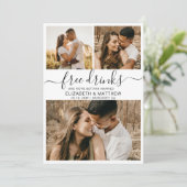 Moderne gratis Drinken Manuscript Photo Collage We Save The Date (Staand voorkant)