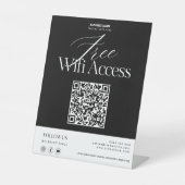 Moderne gratis WiFi QR Code Sign Reclamebord Met Voetstuk (Voorkant)