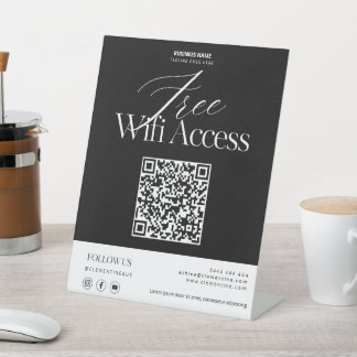 Moderne gratis WiFi QR Code Sign Reclamebord Met Voetstuk