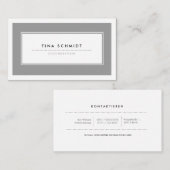 Moderne Grau Visitenkarten Visitekaartje (Voorkant / Achterkant)