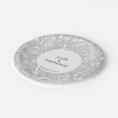 Moderne gray Floral Botanical Wedding Papieren Bordje (Gekanteld)