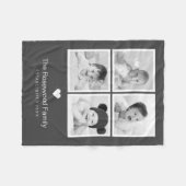 Moderne Gray Photo Collage Persoonlijk Fleece Deken (Voorkant (Horizontaal))