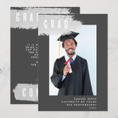 Moderne GRAY SPLASH Afstuderen AFSTUDEERDER foto Aankondiging (Voorkant / Achterkant)
