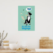 Moderne Great Dane Kunst - "Eten is mijn Liefdesta Poster (Keuken)