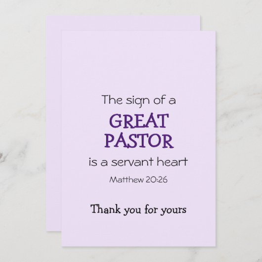 Moderne GREAT PASTOR SERVANT HEART Dank u (Voorkant / Achterkant)