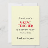 Moderne GREAT-TEACHERSERVANT HEART Dank u (Voorkant)