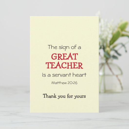 Moderne GREAT-TEACHERSERVANT HEART Dank u (Staand voorkant)