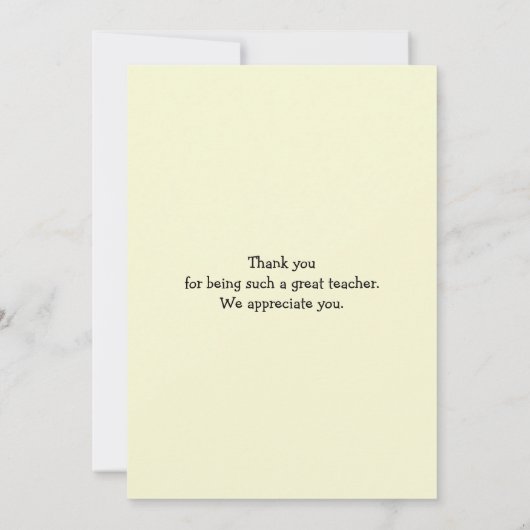 Moderne GREAT-TEACHERSERVANT HEART Dank u (Achterkant)