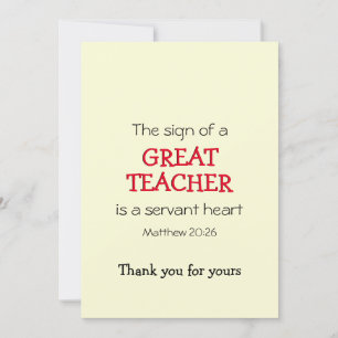 Moderne GREAT-TEACHERSERVANT HEART Dank u