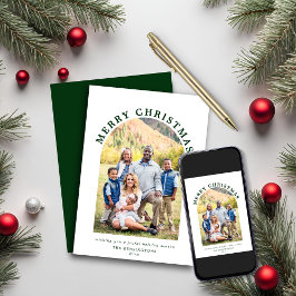 Moderne Green Arch Kerstfeestdag Foto Feestdagenkaart