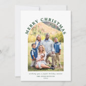 Moderne Green Arch Kerstfeestdag Foto Feestdagenkaart (Voorkant)