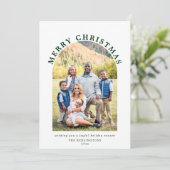 Moderne Green Arch Kerstfeestdag Foto Feestdagenkaart (Staand voorkant)